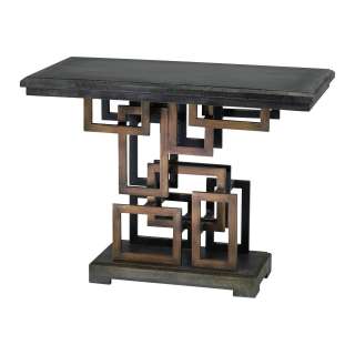Transitional Geometric Console Table  