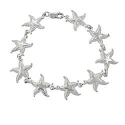 Sterling Silver Starfish Link Bracelet  