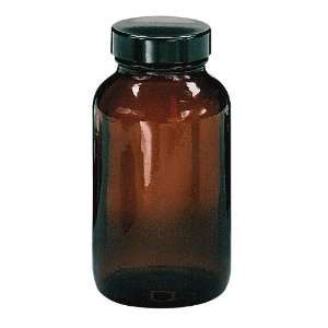 Qorpak Precleaned Amber Bottle, 240 mL, PTFE lined cap, case of 24 