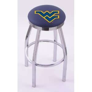 West Virginia University 25 Single ring swivel bar stool with Chrome 