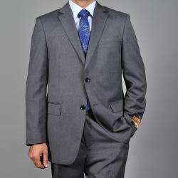 Bertolini Mens Grey Textured Wool  and Silk blend 2 button Suit 