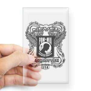 Sticker Clear (Rectangle) POWMIA Never Forgotten You Are Not Forgotten