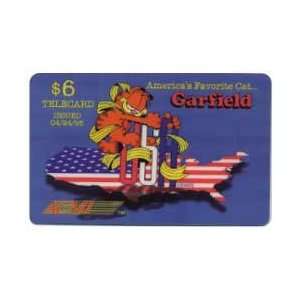 Collectible Phone Card $6. Garfield Americas Favorite Cat (USA Map 