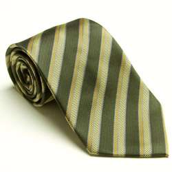 Platinum Ties Mens Green Safari Tie  
