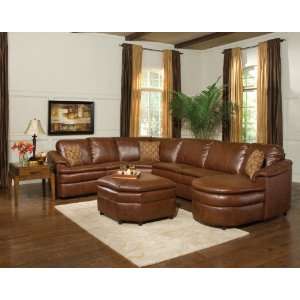  Leather Reclining Sectional (Right) Sofa Set   2 Piece in 