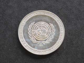 UNITED NATIONS SILVER ART ROUND FRANKLIN MINT C1449  