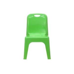 Kids Chair Green Plastic Stackable 11 inch Seat Height  