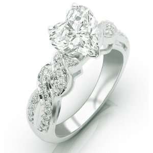 IGI Certified 0.88 Carat Pave Set Round Diamonds Engagement Ring