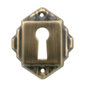  Deco Style Brass Keyhole Cover in Antique By Hand Finish 