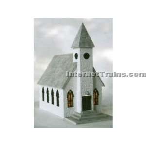  C.C. Crow HO Scale White Stone Church Kit Toys & Games