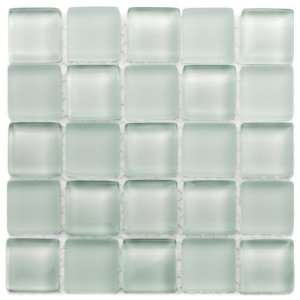  Off white Crytsal Glass Tile 1x1 blend in matte and polish 