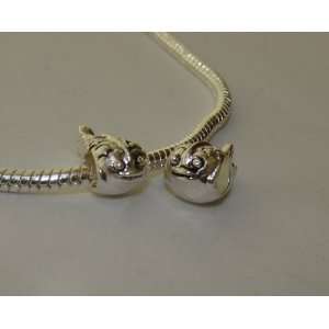 925 Sterling Silver Whale Charm Bead for Bracelet or 