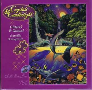 Dolphin Whale Sanctuary Crystals Candlelight Jigsaw Puzzle Glitter 