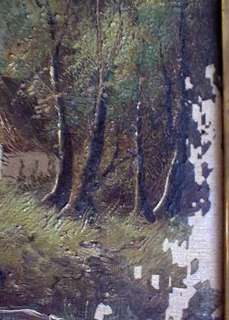 OIL PAINTING BARBIZON WOODCUTTER WOODS c1810 TO RESTORE  
