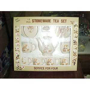  Stoneware Sun Bonnet Girl Toy Tea Set 