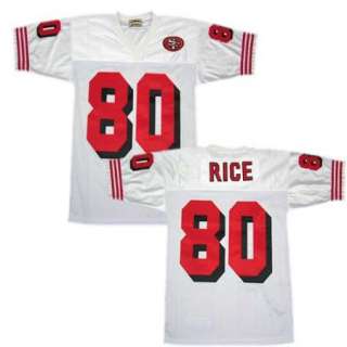 Jerry Rice #80 San Francisco 49ers Throwback White Sewn Mens Size 