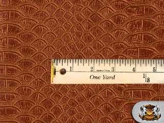 VINYL fake leather FISH SCALE BROWN UPHOLSTERY FABRIC BY THE YARD 