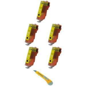  Five Yellow Compatible Ink Cartridges Canon CLI 221 
