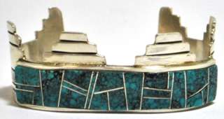 Old Pawn Kingman Turquoise Sterling Silver Cuff Bracelet   VV  