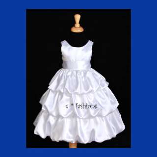 WHITE WEDDING PAGEANT FLOWER GIRL DRESS 2 4 6 8 10 838B  