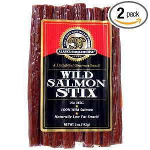 Alaska Smokehouse Wild Salmon Stix, 5  Ounce Pack (Pack of 2)  