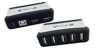 Port HUB Powered +AC Adapter Cable High Speed USB  