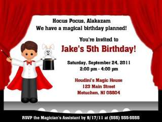 Magician Invitations Magic/Birthday Party Supplies  
