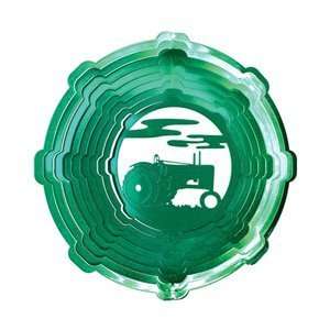   1330 10 4 Classic Tractor Spinner Wind Chime, Green