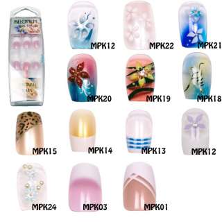 Millenium Nail Art Stick Glue On Nail Tips   13 designs to choose from 