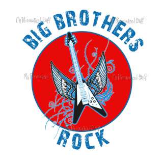 Personalized BIG BROTHER Sibling Rock Guitar T shirt  