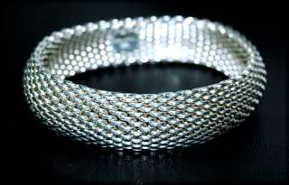 Tiffany & Co. ❧ Somerset Sterling Mesh ❧ Domed Bangle Bracelet 