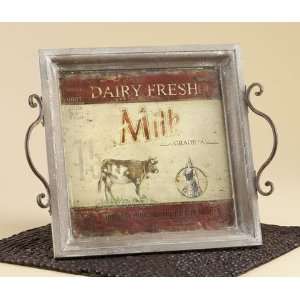  Shabby Cottage Chic Country Cow Wood Tray Kitchen Decor 