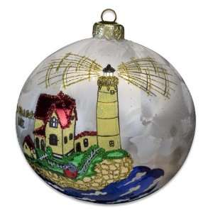   Glass Ball Ornament   Cape Neddick, ME Lighthouse Patio, Lawn