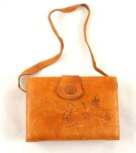 Vintage Leather Box Purse 1920S Petite  
