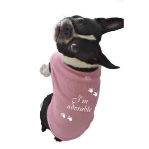   Ruff and Meow Dog Tank Top, Im Adorable, Pink, Small