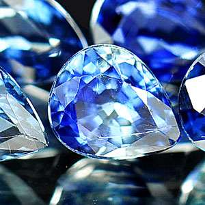 37 Ct. 5 Pcs Pear Natural Blue Sapphire Thailand Gems  