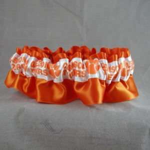 Clemson Tigers Bridal Garter in Orange Satin  Sports 