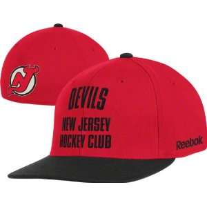  New Jersey Devils Red Hockey Club Flat Brim Flex Hat 