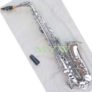 new nickel plated Brass Alto Saxophone outfit brilliant Sound hard 