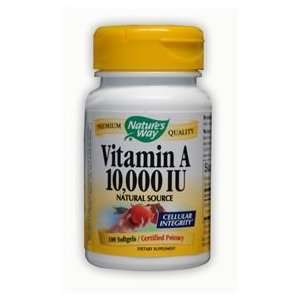Vitamin A 10,000 IU 100 gels   Natures Way