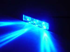 BLUE 3 LED NEON MOTORCYCLE/CAR/BOAT/HOME POD LIGHTS ULTRA BRIGHT 