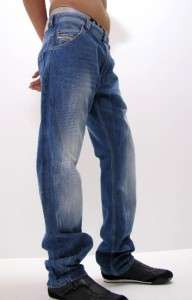   0888B Jeans Regular Slim Carrot Denim Designer Blue Men New  