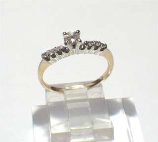 Estate 14k Yellow gold Natural Diamond Engagement Ring Insert size 7 