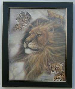 Lions  Cheetah  Tigers  Framed African Picture Art  