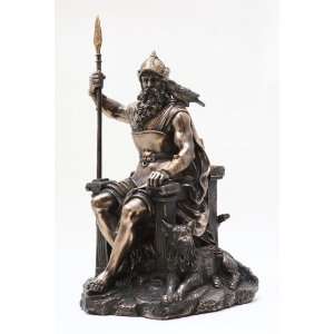  Odin Statue Norse god Bronze Finishing Cold Cast Resin 