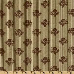  Ticking Stripe Cocoa Fabric By The Yard nancy_gere Arts, Crafts