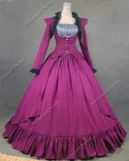 Gothic Victorian Cotton Satin Ball Gown Dress 167 M  