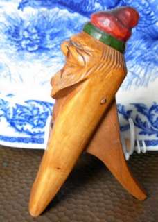 CARVED WOOD WOODEN NUTCRACKER    MADE IN OSLO NORWAY  