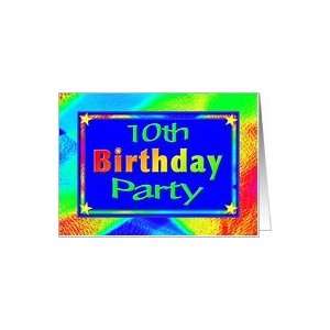    10th Birthday Party Invitation Bright Lights Card Toys & Games
