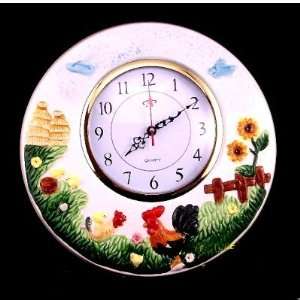  WALL CLOCK, HANGING CLOCK COUNTRY ROOSTER DECOR Kitchen 